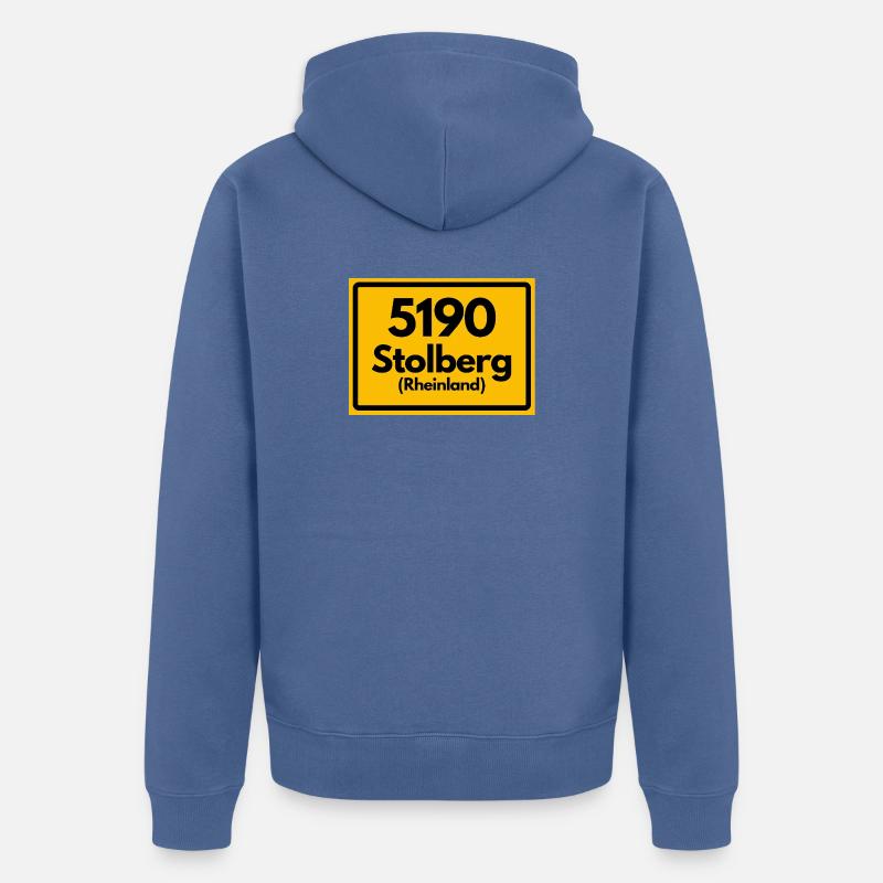ANCIEN CODE POSTAL 5190 STOLBERG (Rhénanie) - Veste à capuche bio Premium Unisexe - bleu pigeon