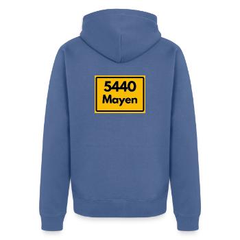 ALTE POSTLEITZAHL PLZ RETRO 5440 MAYEN - Unisex Premium Bio Zip Hoodie - Taubenblau - Hinten - Nico (187cm)