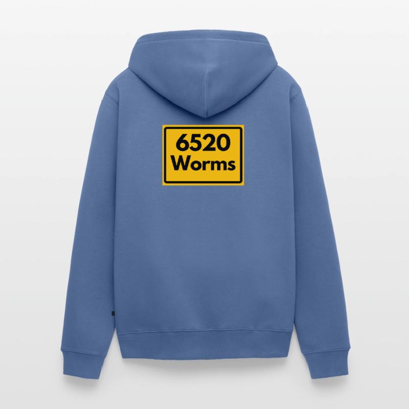 OLD POSTCODE POSTCODE RETRO 6520 WORMS Unisex Premium Organic Zip Hoodie