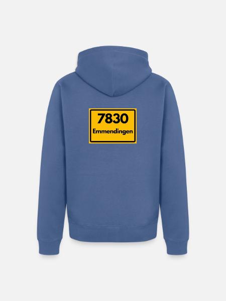 ALTE POSTLEITZAHL PLZ RETRO 7830 EMMENDINGEN  - Unisex Premium Bio Zip Hoodie - Taubenblau