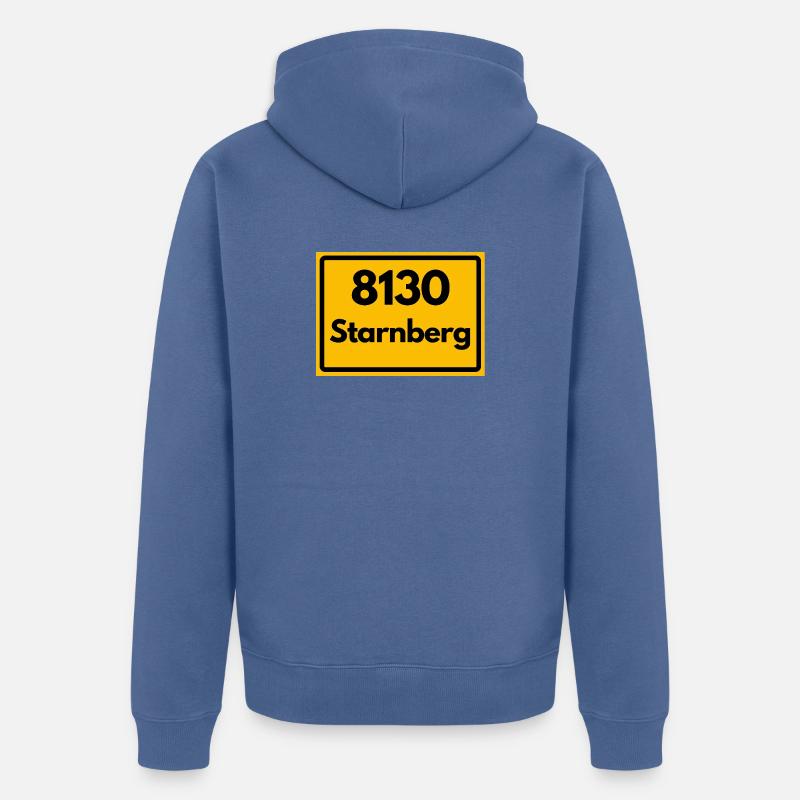 ANCIEN CODE POSTAL RETRO 8130 STARNBERG HEIMAT - Veste à capuche bio Premium Unisexe - bleu pigeon