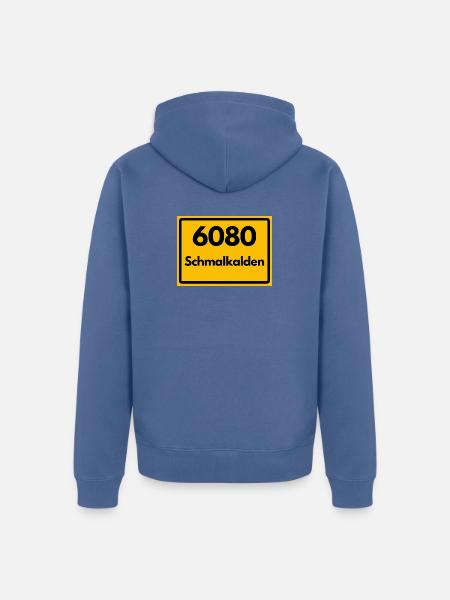 Alte Postleitzahl 6080 Schmalkalden | DDR - Unisex Premium Bio Zip Hoodie - Taubenblau