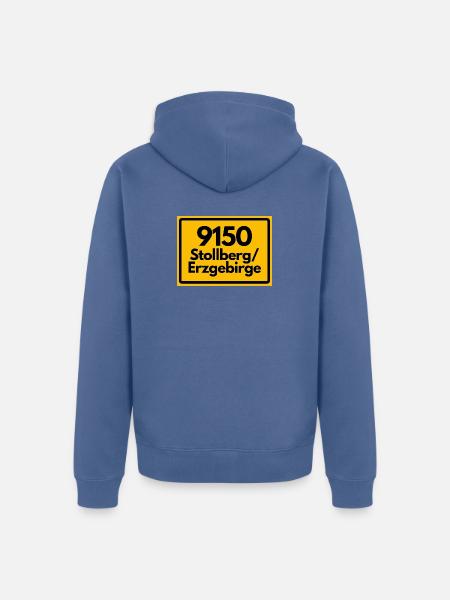ALTE POSTLEITZAHL 9150 STOLLBERG/ERZGEBIRGE - Unisex Premium Bio Zip Hoodie - Taubenblau