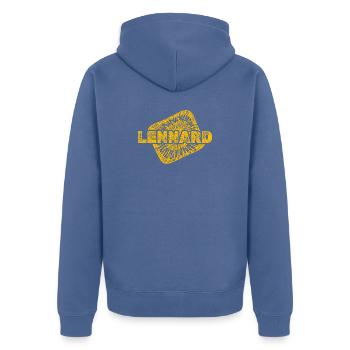 Design - Unisex Premium Organic Zip Hoodie - stone blue - Back - Nico (187cm)
