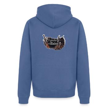 Ich bevorzuge Schurken - Unisex Premium Bio Zip Hoodie - Taubenblau - Hinten - Nico (187cm)