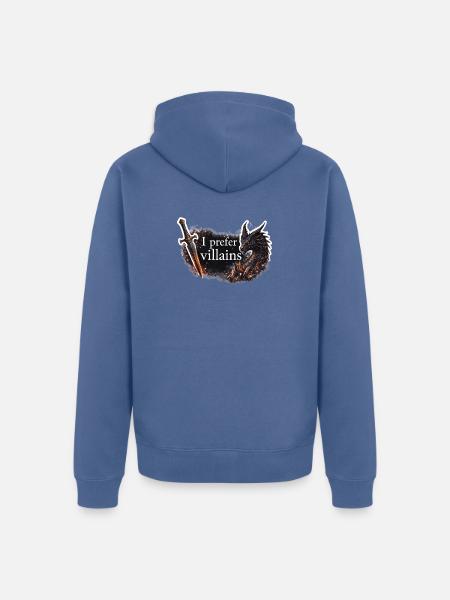 Ich bevorzuge Schurken - Unisex Premium Bio Zip Hoodie - Taubenblau