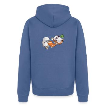Sushis d’été - Veste à capuche bio Premium Unisexe - bleu pigeon - Dos - Nico (187cm)