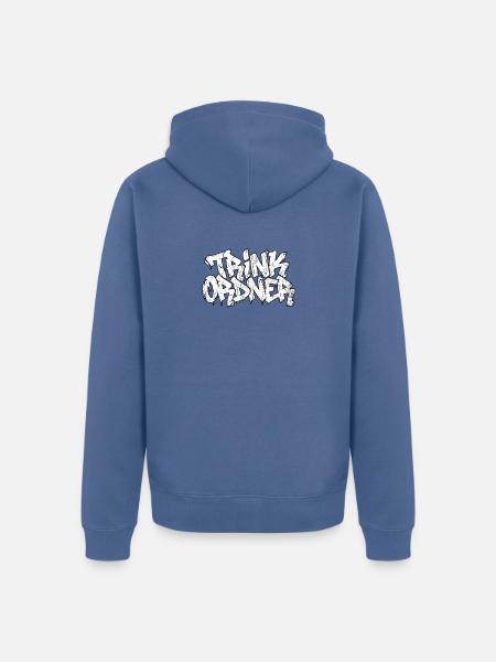 Trink Ordner Graffiti - Unisex Premium Bio Zip Hoodie - Taubenblau