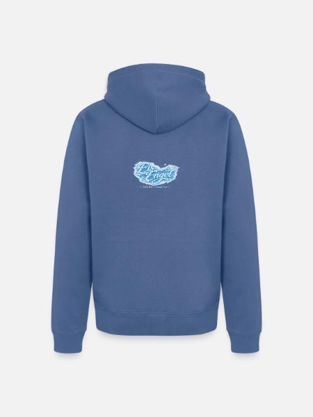 Eisengel: Kalter Blick, Warmes Herz - Unisex Premium Bio Zip Hoodie - Taubenblau