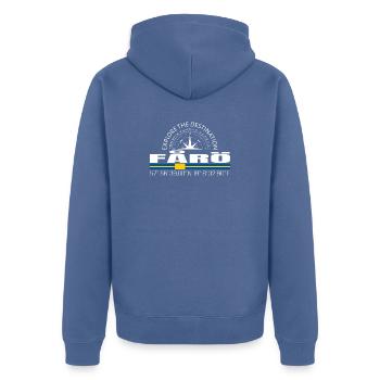 Faro - Veste à capuche bio Premium Unisexe - bleu pigeon - Dos - Nico (187cm)