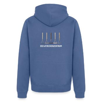 Chef du Centre informatique Jardinier Jardinier - Veste à capuche bio Premium Unisexe - bleu pigeon - Dos - Nico (187cm)