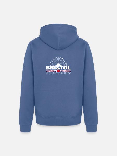 Bristol - Unisex Premium Bio Zip Hoodie - Taubenblau