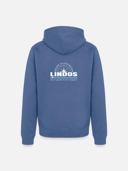 Lindos - Unisex Premium Bio Zip Hoodie - Taubenblau