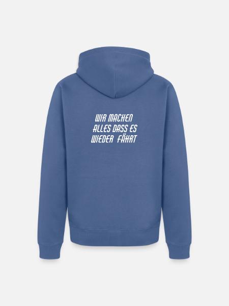 Werkstatt Slogan - Unisex Premium Bio Zip Hoodie - Taubenblau