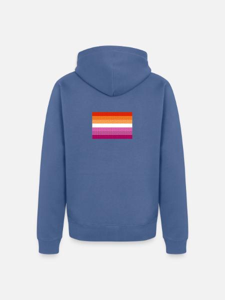 Lesbische Flagge - Unisex Premium Bio Zip Hoodie - Taubenblau