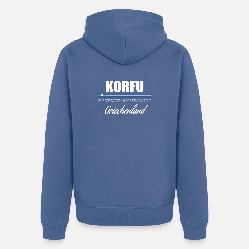 Corfou - Veste à capuche bio Premium Unisexe - bleu pigeon