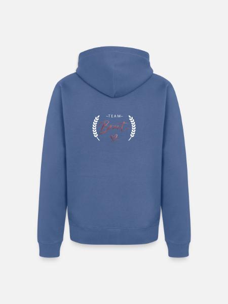 Brautteam Herzkranz Logo - Unisex Premium Bio Zip Hoodie - Taubenblau