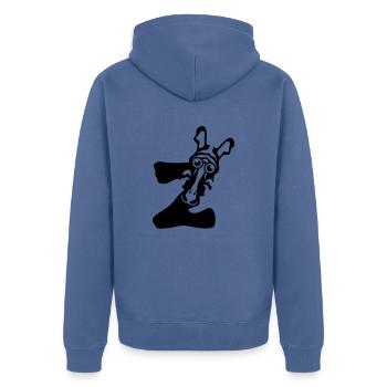 Zebrabuchstabe z Tiere - Unisex Premium Bio Zip Hoodie - Taubenblau - Hinten - Nico (187cm)