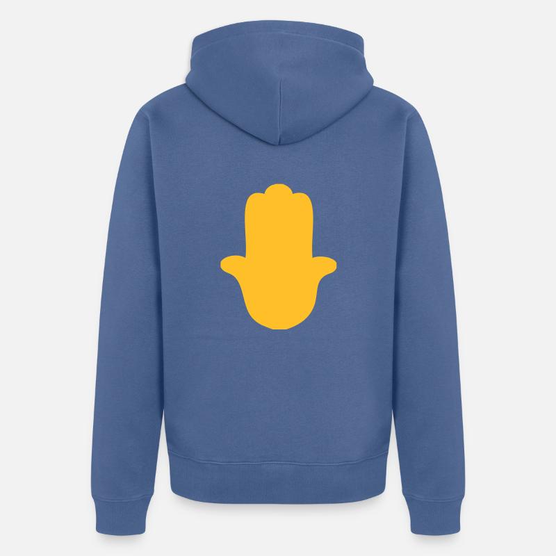 fatima khamsa main musulman kabbale - Veste à capuche bio Premium Unisexe - bleu pigeon