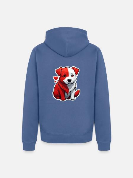 red dog - Unisex Premium Organic Zip Hoodie - stone blue