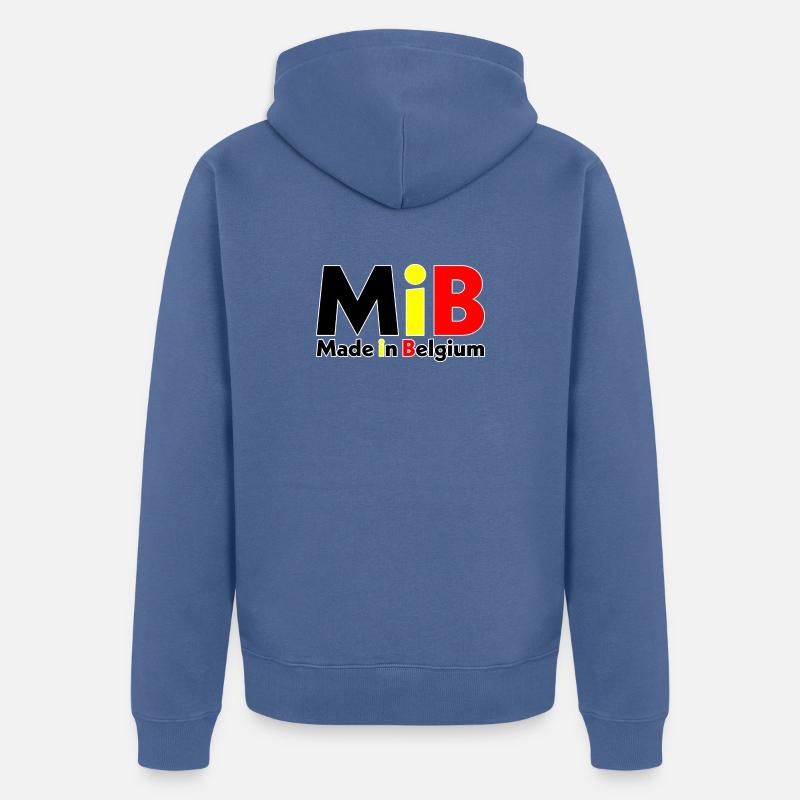 MiB — Made in Belgium Version 2024 - Unisex Premium Bio Zip Hoodie - Taubenblau
