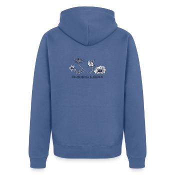 Blooming garden - Unisex Premium Organic Zip Hoodie - stone blue - Back - Nico (187cm)