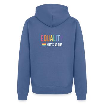 LGBT Pride Month - Equality Hurts No One - Unisex Premium Organic Zip Hoodie - stone blue - Back - Nico (187cm)