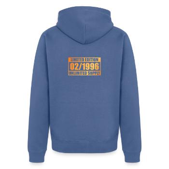 30th Anniversary Limited Edition - ꝏ Supply 02/1996 - Unisex Premium Organic Zip Hoodie - stone blue - Back - Nico (187cm)