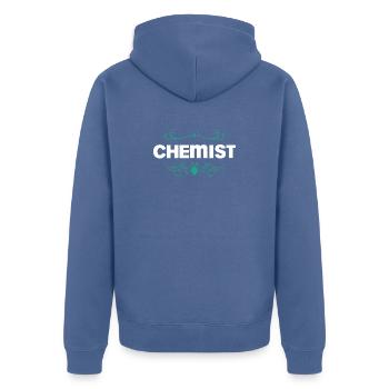 Chemist Ornament Design - Unisex Premium Organic Zip Hoodie - stone blue - Back - Nico (187cm)