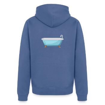 Bath tub - Unisex Premium Organic Zip Hoodie - stone blue - Back - Nico (187cm)