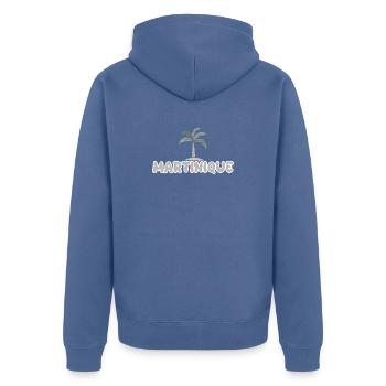 Cadeau pour la Martinique - Veste à capuche bio Premium Unisexe - bleu pigeon - Dos - Nico (187cm)