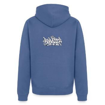 Bubatzer Graffiti - Veste à capuche bio Premium Unisexe - bleu pigeon - Dos - Nico (187cm)