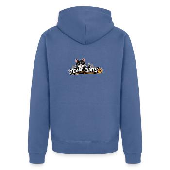 Team des Chats noirs horizontal - Veste à capuche bio Premium Unisexe - bleu pigeon - Dos - Nico (187cm)