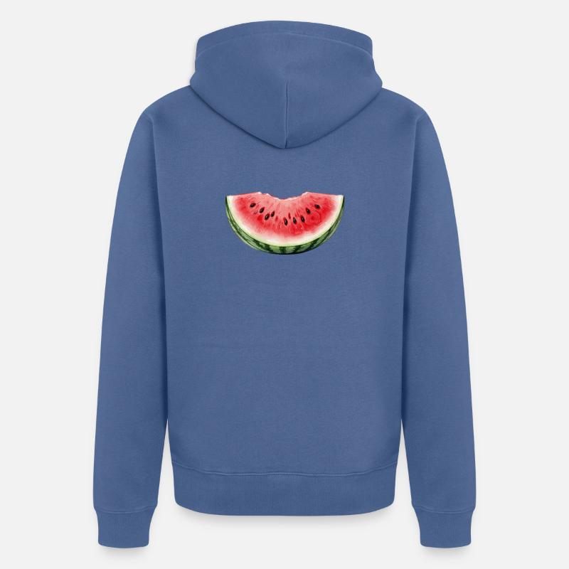 Pastèque Aquarelle - Veste à capuche bio Premium Unisexe - bleu pigeon