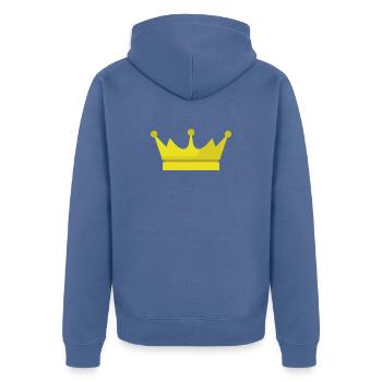 Crown - Unisex Premium Organic Zip Hoodie - stone blue - Back - Nico (187cm)