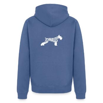 Schnauzer Hund Liebhaber Riesenschnauzer Fan - Unisex Premium Bio Zip Hoodie - Taubenblau - Hinten - Nico (187cm)