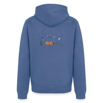 Fehlende Cookies - Unisex Premium Bio Zip Hoodie - Taubenblau - Hinten - Nico (187cm)