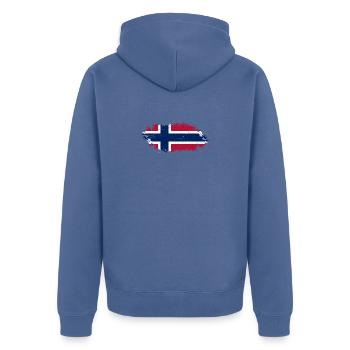 Pinselstrich Norwegische Flagge - Unisex Premium Bio Zip Hoodie - Taubenblau - Hinten - Nico (187cm)