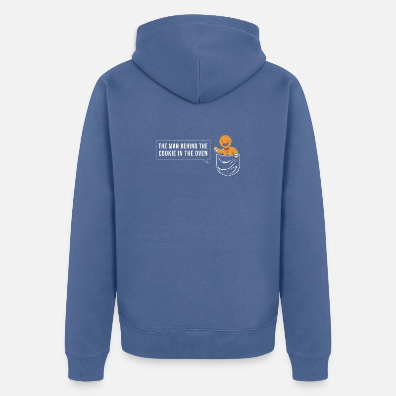 Werdender Papa werdende Väter - Unisex Premium Bio Zip Hoodie - Taubenblau