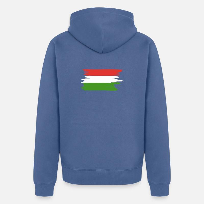 Vacances du drapeau hongrois - Veste à capuche bio Premium Unisexe - bleu pigeon