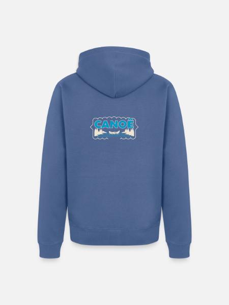 Canoeing on Sylvester Lake - Unisex Premium Organic Zip Hoodie - stone blue