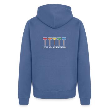 IT-Bereich Informatiker Programmierer IT-Spruch - Unisex Premium Bio Zip Hoodie - Taubenblau - Hinten - Nico (187cm)