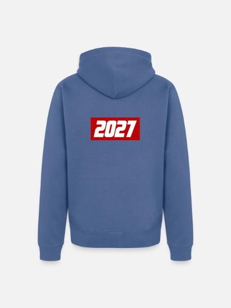 2027 Jahr - Unisex Premium Bio Zip Hoodie - Taubenblau