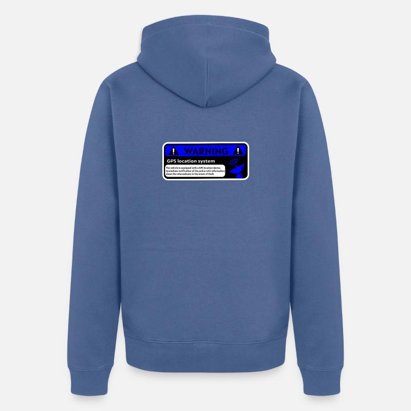 Alerte GPS et localisation véhicule - Veste à capuche bio Premium Unisexe - bleu pigeon