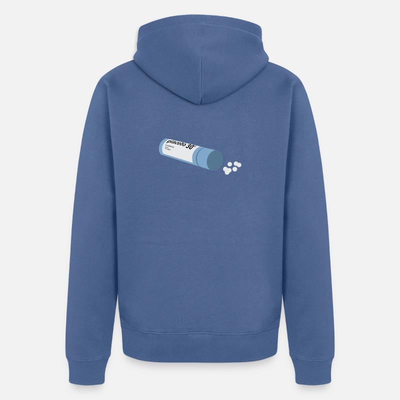 Placebopathie - Veste à capuche bio Premium Unisexe - bleu pigeon