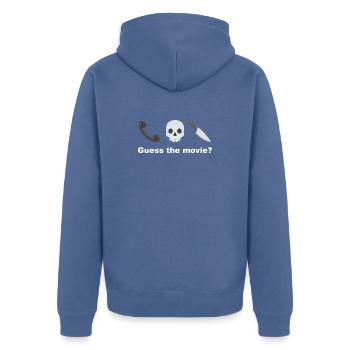 Rate mal nach dem Film Skull - Unisex Premium Bio Zip Hoodie - Taubenblau - Hinten - Nico (187cm)