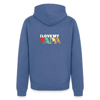 Construction Laborer Papa Tradesman Builder Art - Unisex Premium Organic Zip Hoodie - stone blue - Back - Nico (187cm)