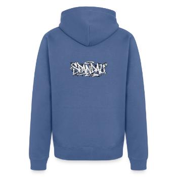 Berlin Spandau Graffiti Oldschool Hip Hop - Unisex Premium Organic Zip Hoodie - stone blue - Back - Nico (187cm)