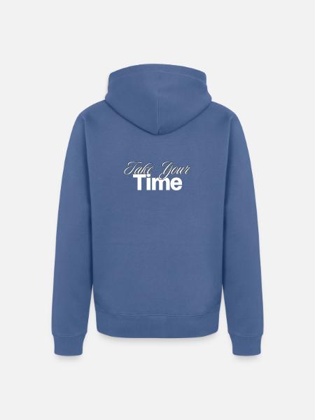 Take Your Time Design - Unisex Premium Organic Zip Hoodie - stone blue