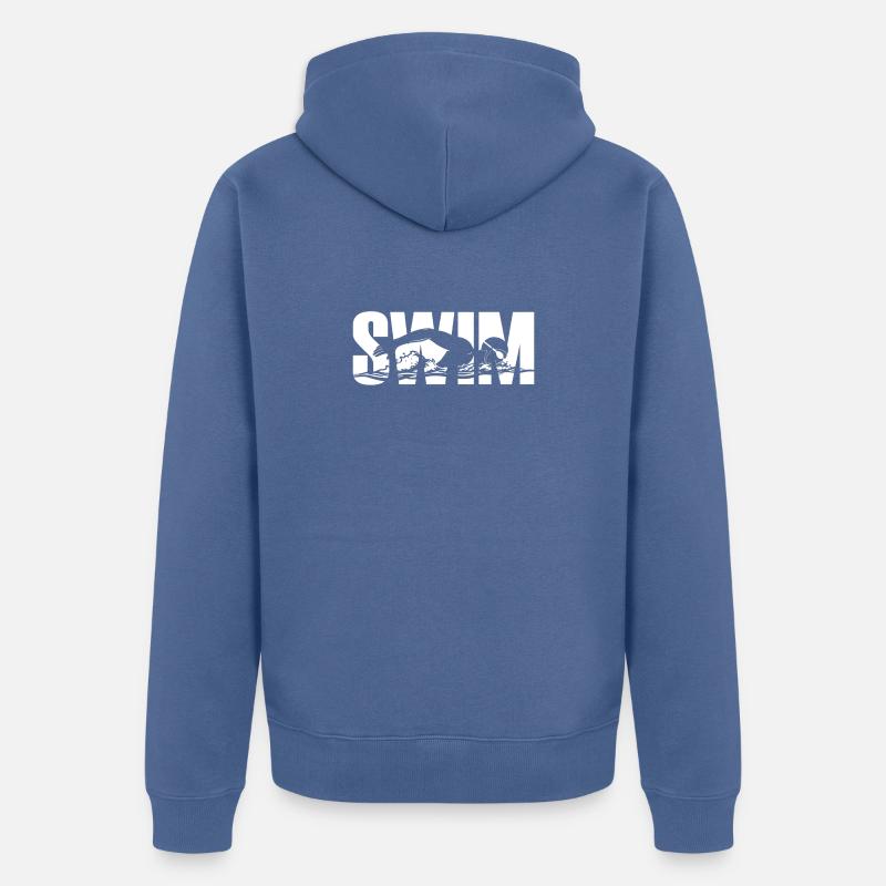 Natation - Veste à capuche bio Premium Unisexe - bleu pigeon